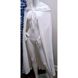Artemisia Designs Ivory Velvet Hooded Cloak 50" Lined Renaissance Handfasting